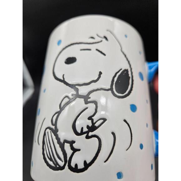 NWT Peanuts Snoopy Stoneware Mug Sky Blue & White 17 Oz - Picture 5 of 8